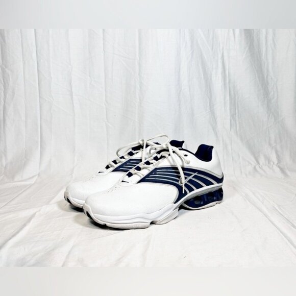 Vintage Y2K Nike Impax White Blue Leather Trainers Running Shoes~13~ 310833-102 - Picture 1 of 7